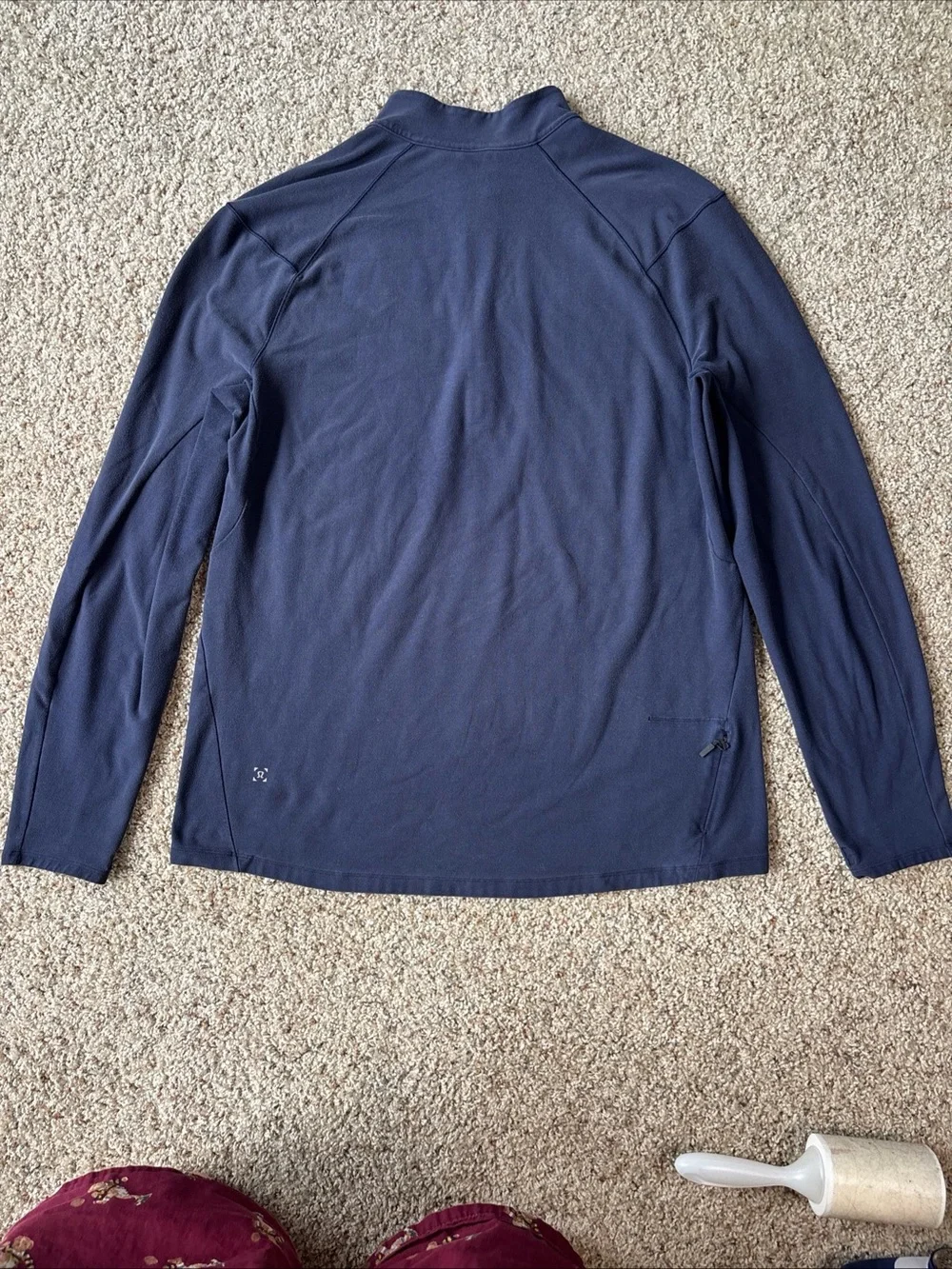 Lululemon Pullover Small Surge Warm Half Zip Rulu Heathered Hero Blue Black